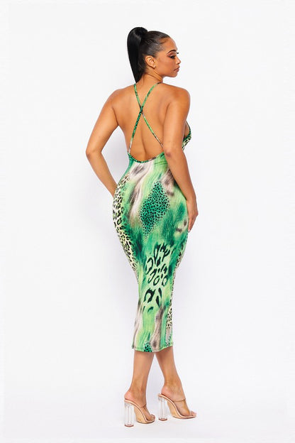 Green Leopard Dress