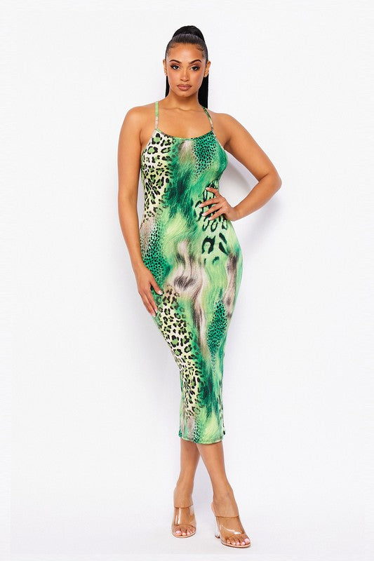 Green Leopard Dress