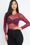 Mesh Bodysuit - Burgundy