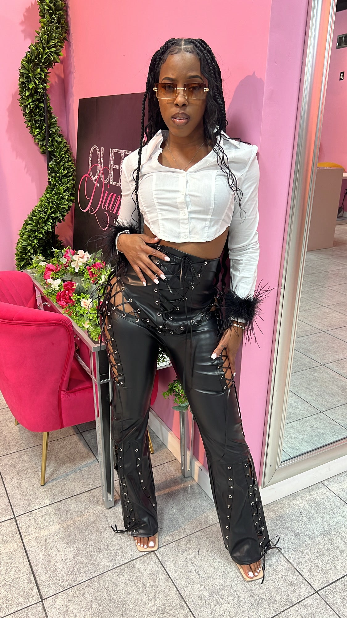 Fierce Laced Leather Flares