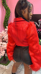 Fur Moto Jacket - Red
