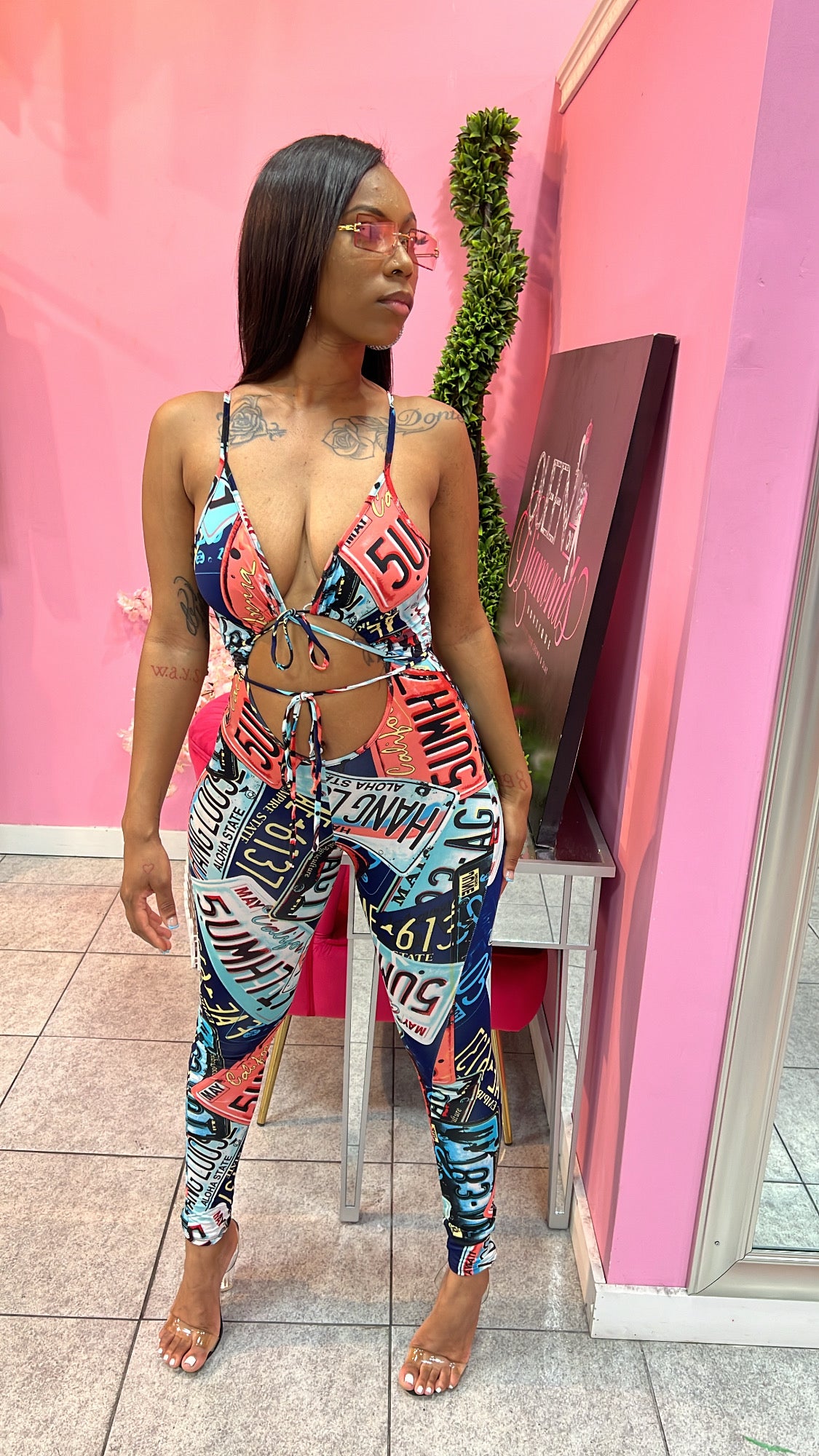 License Jumpsuit - Pink