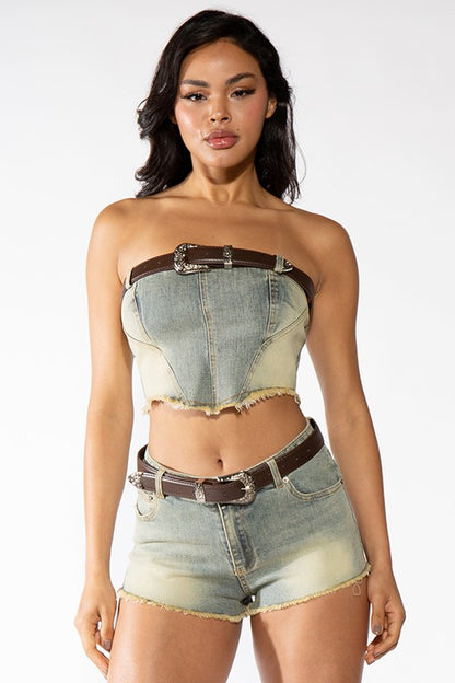 Raven Short Denim Set
