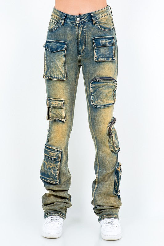 Stack Cargo Jeans - Vintage Wash