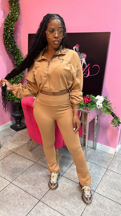 Luxe Lounge Zip Set - Mocha