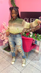 Multi Fringe Sweater - Olive