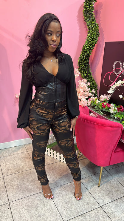 Lori Corset Blouse - Black