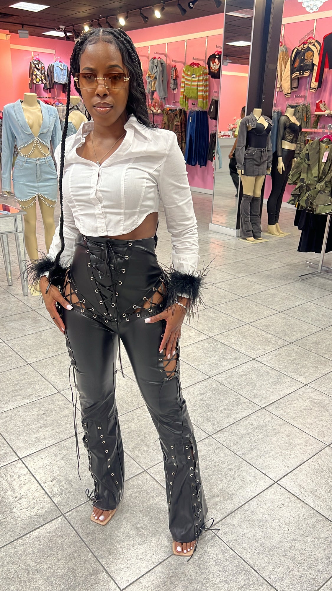 Fierce Laced Leather Flares