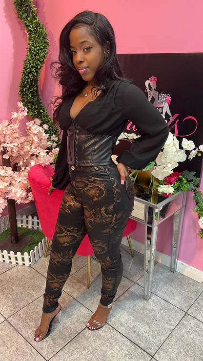 Lori Corset Blouse - Black