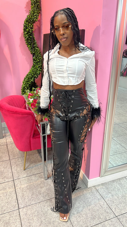 Fierce Laced Leather Flares