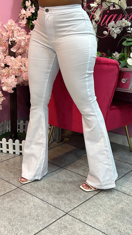 Famous Bell Bottom Jeans - White