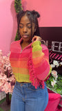 Multi Fringe Sweater - Pink