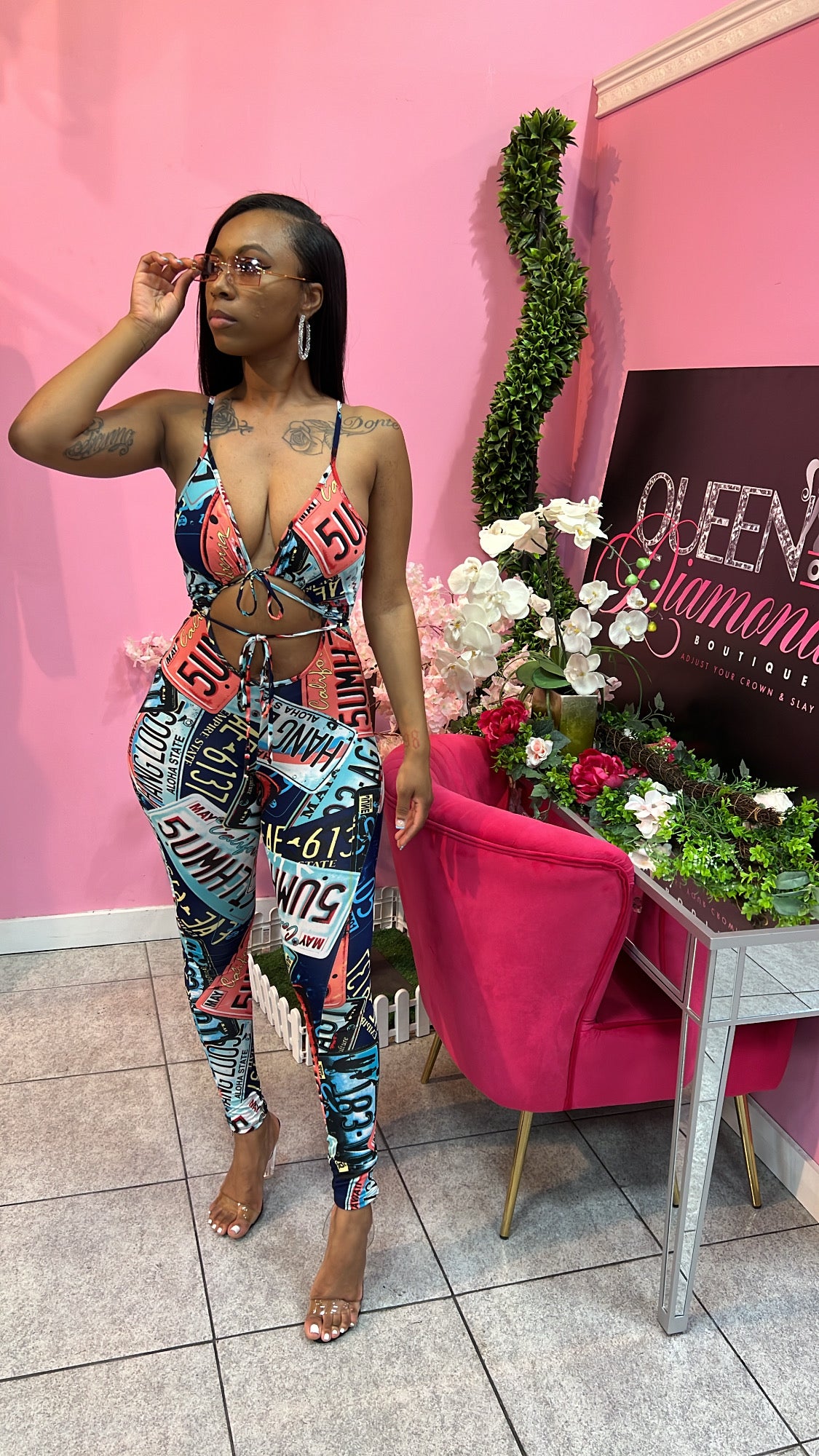 License Jumpsuit - Pink