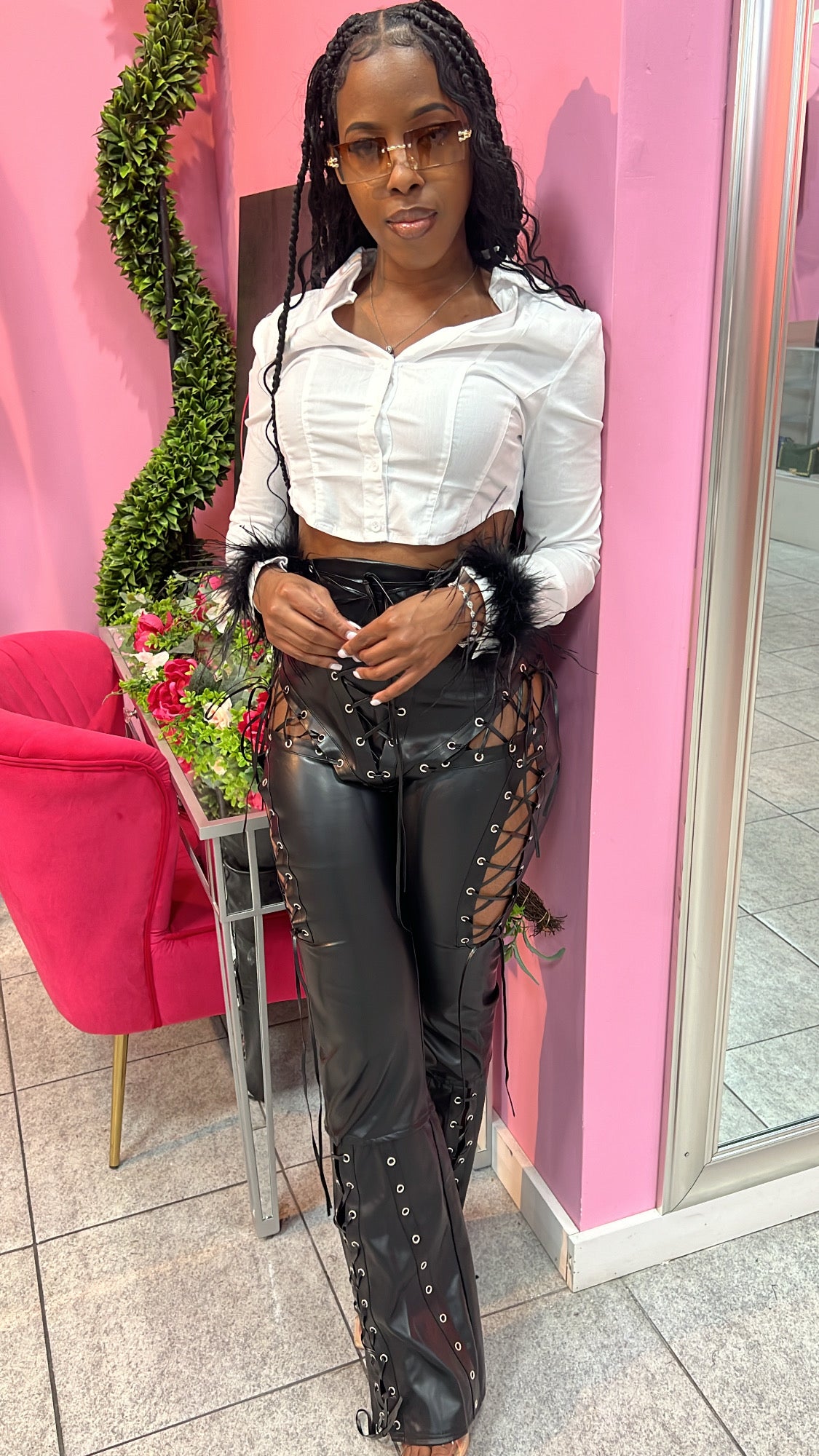 Fierce Laced Leather Flares