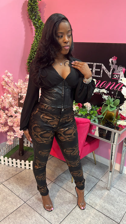 Lori Corset Blouse - Black