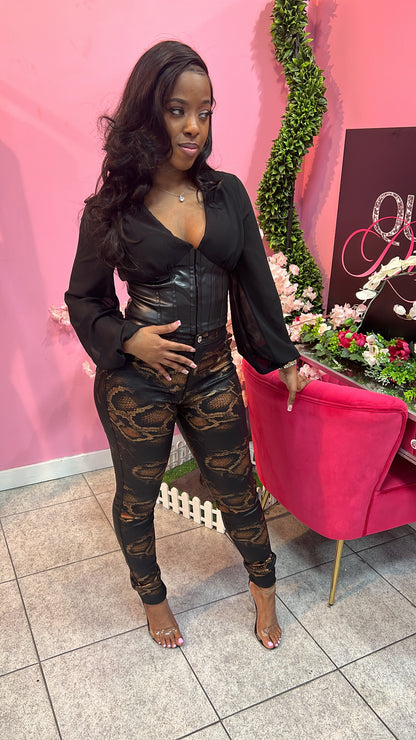 Lori Corset Blouse - Black