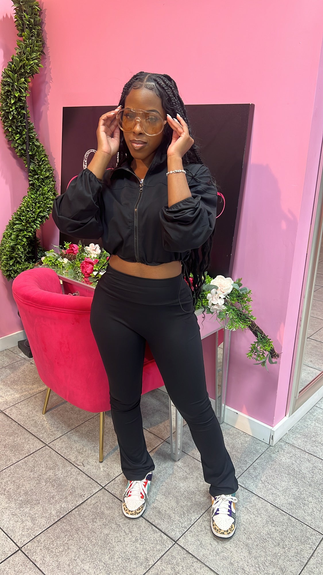 Luxe Lounge Zip Set - Black