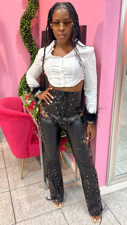 Fierce Laced Leather Flares