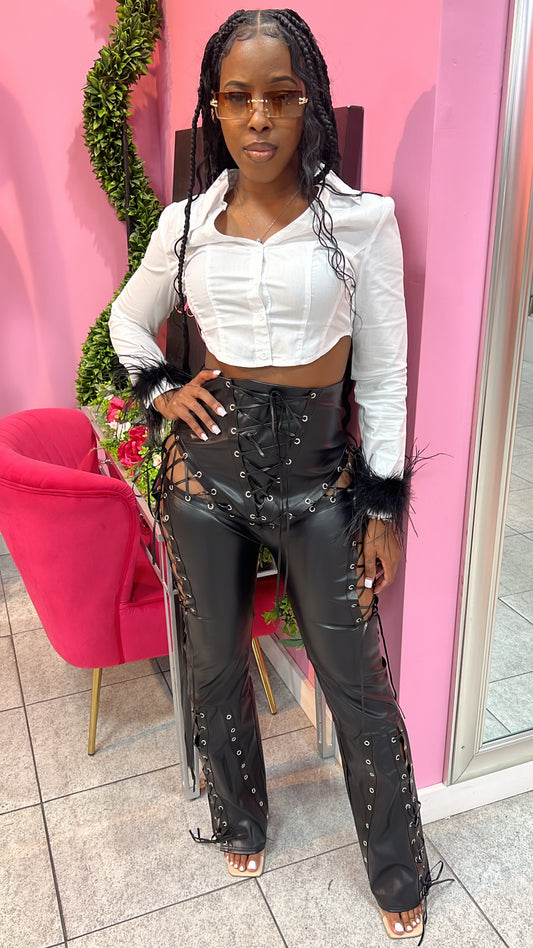 Fierce Laced Leather Flares