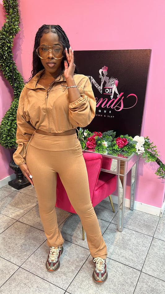 Luxe Lounge Zip Set - Mocha