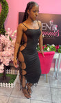 Siding Maxi Dress -  Black
