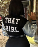 That Girl Varsity Jacket - Black
