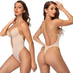 Backless Bodied Bodysuit - Nude