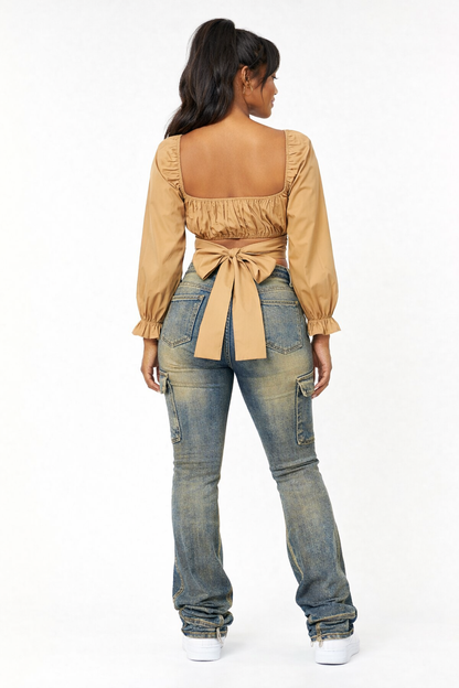 Baby Doll Blouse - Tan