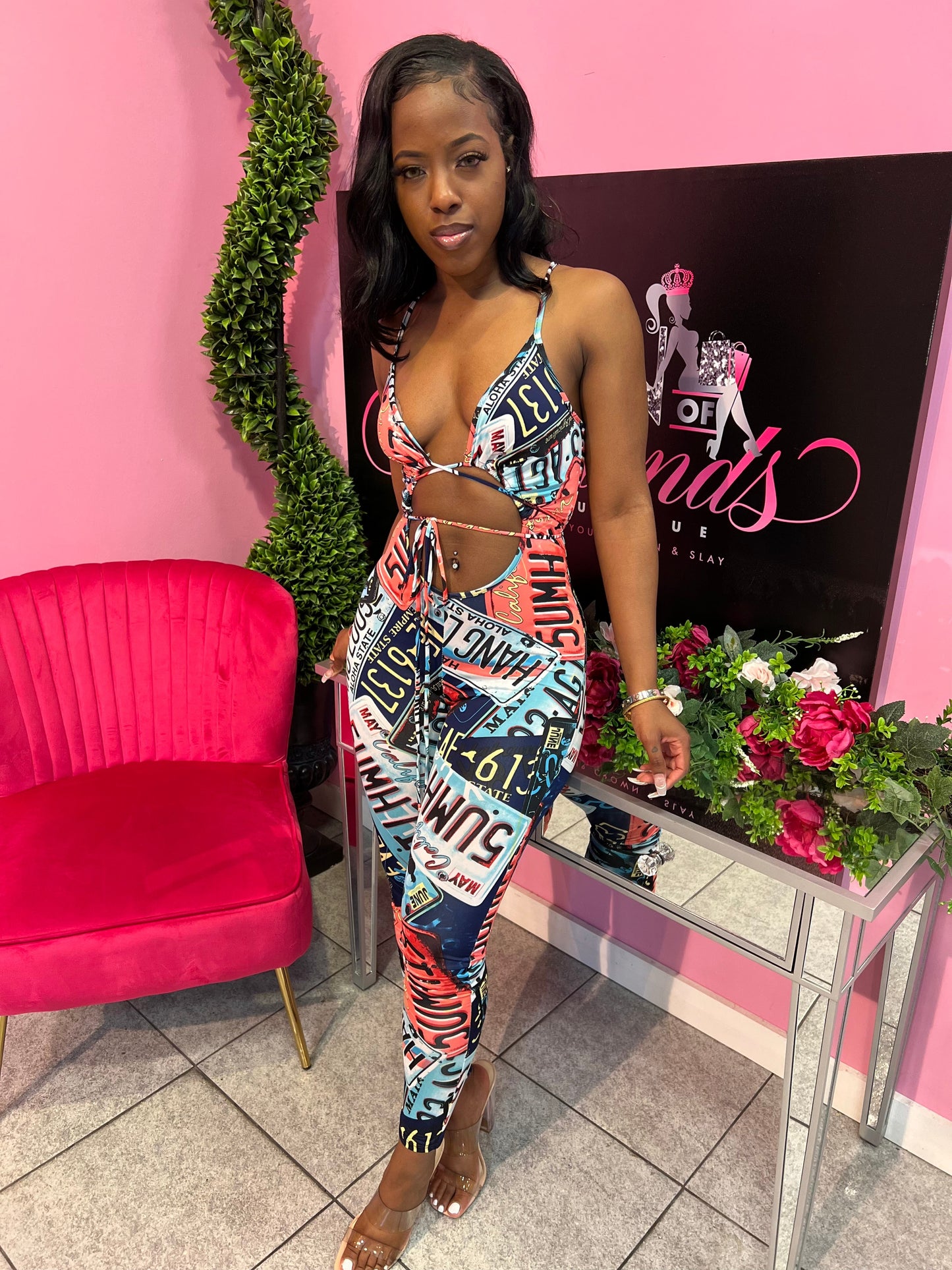 License Jumpsuit - Pink