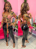 Bell Sleeve Blouse - Cheetah