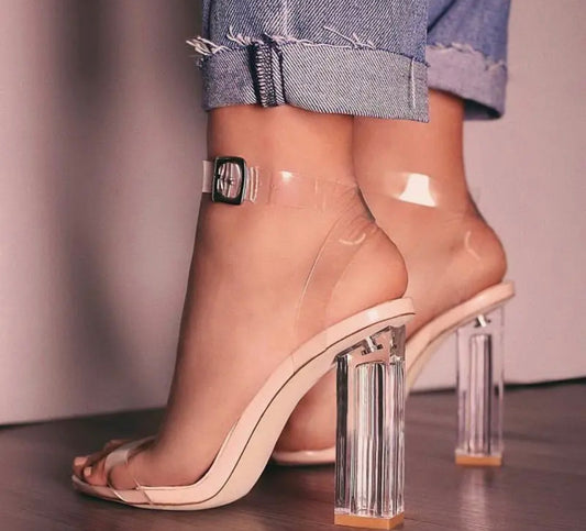 Glass Heels - Nude