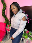 Cold Shoulder Puffer - Gray