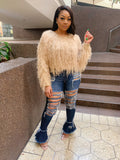 Shaggy Sweater - Nude