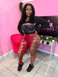 Minaj Faux Leather Pants - Wine