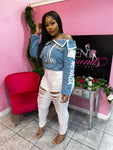 Denim Faux Leather Jacket