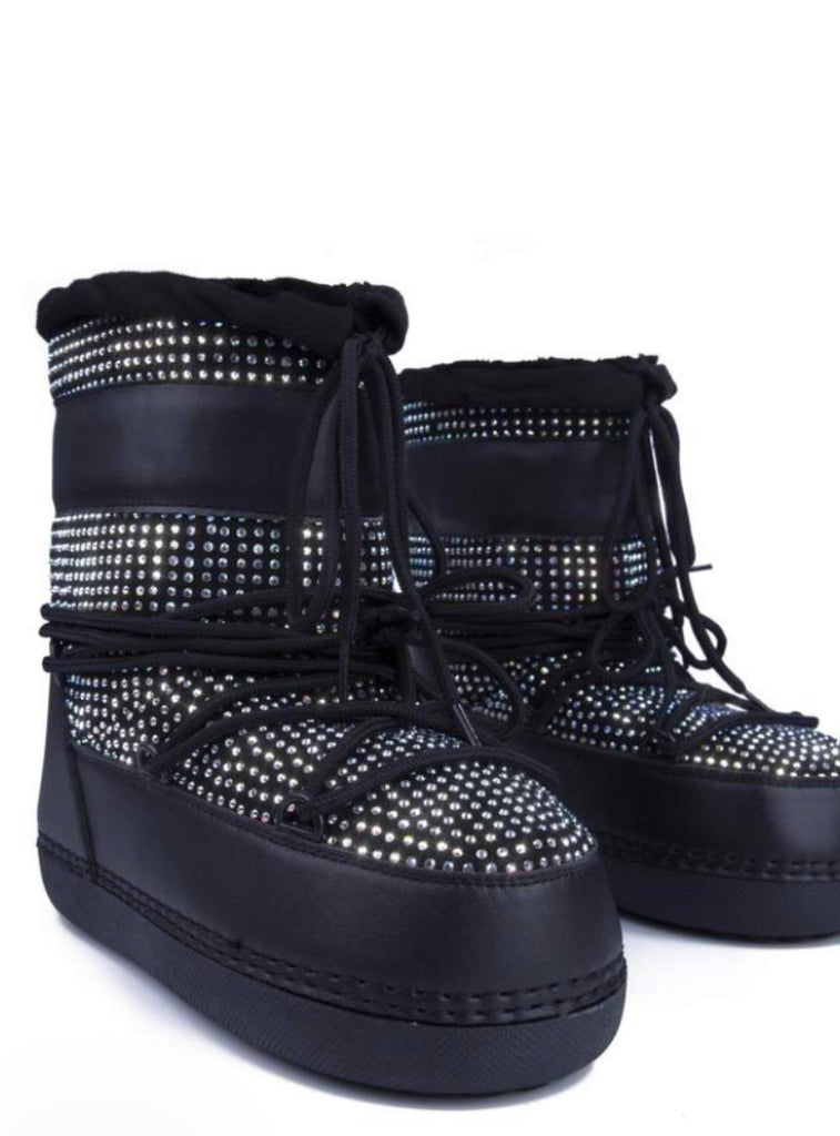 Sparkly Moon Boot - Black – Queen Of Diamonds Boutique