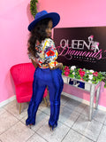 Fringe Pants - Royal Blue