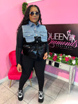 Bubble Denim Vest - Black
