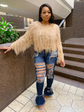 Shaggy Sweater - Nude
