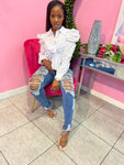 Boss Lady Bow Blouse - White