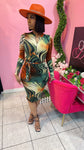 Gracie Midi Dress - Rust