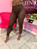 Blurred Line Leggings - Brown